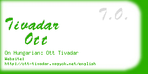 tivadar ott business card